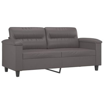 vidaXL Sofa 2-Sitzer-Sofa mit Zierkissen Grau 140 cm Kunstleder