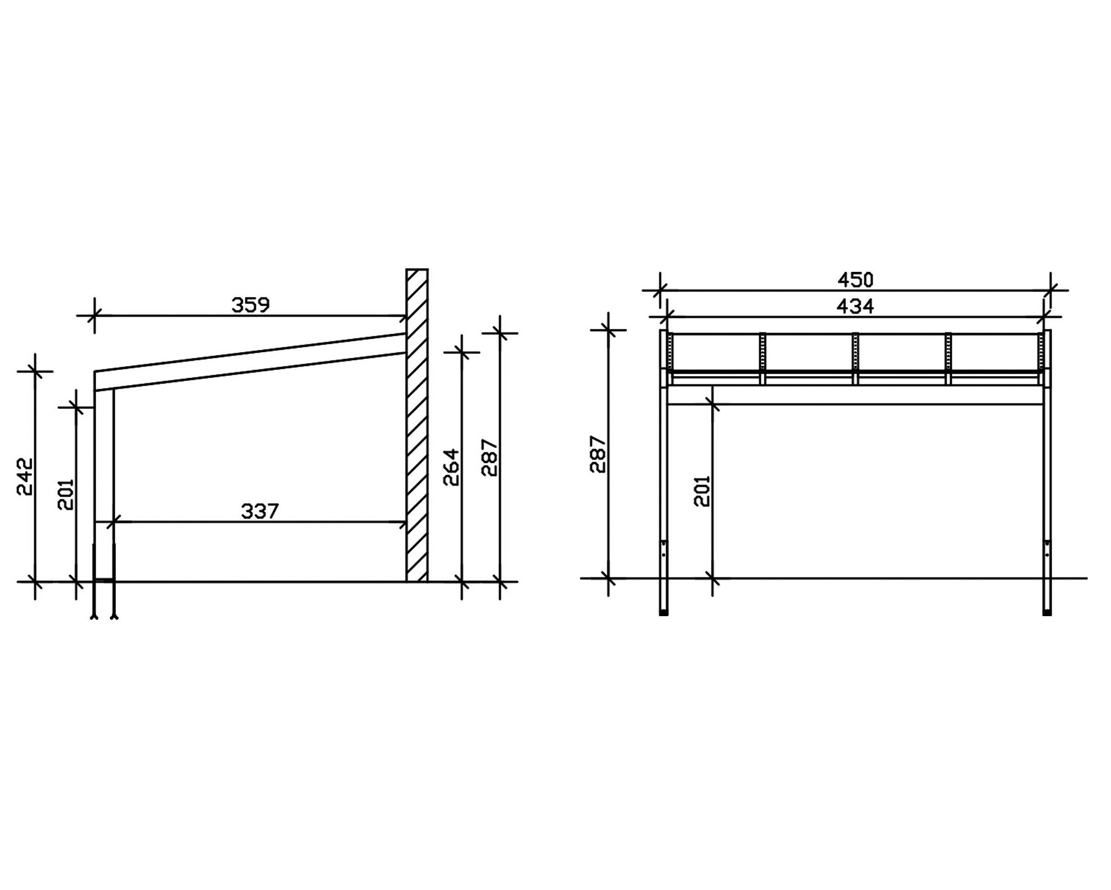 Skanholz Terrassendach Novara, BxT: 450x359 cm, Bedachung Doppelstegplatten, BxT: 450x359 cm