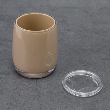 bremermann Zahnputzbecher Bad-Serie SAVONA Zahnbürstenbehälter aus Kunststoff, cappuccino-braun
