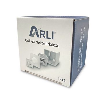 ARLI »Cat6a Netzwerkdose Netzwerk Dose 2 RJ45 Port Aufputz / Unterputz« Netzwerk-Adapter, Universal Gigabit / Ethernet Kombidose