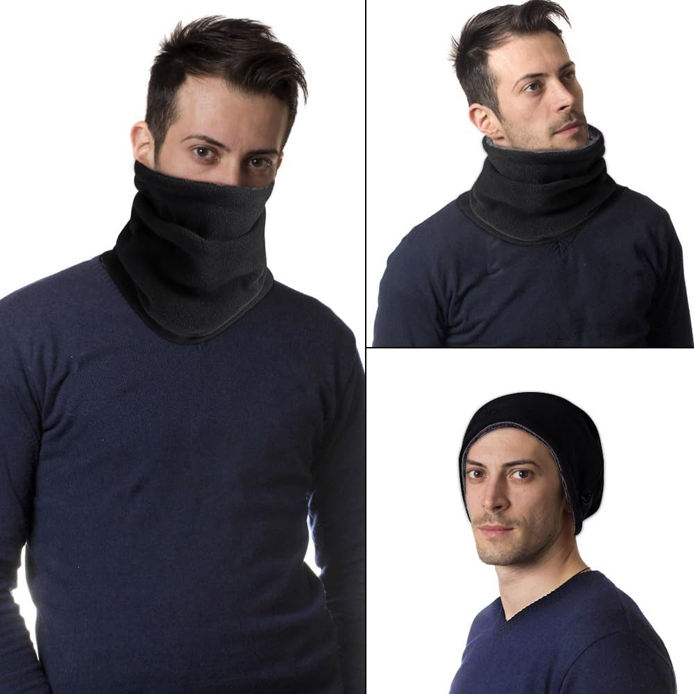 Coonoor Multifunktionstuch Winter Halswärmer Für Herren Damen, Winter Loop Schal Weichem Fleece Halswärmer Winddicht Ski