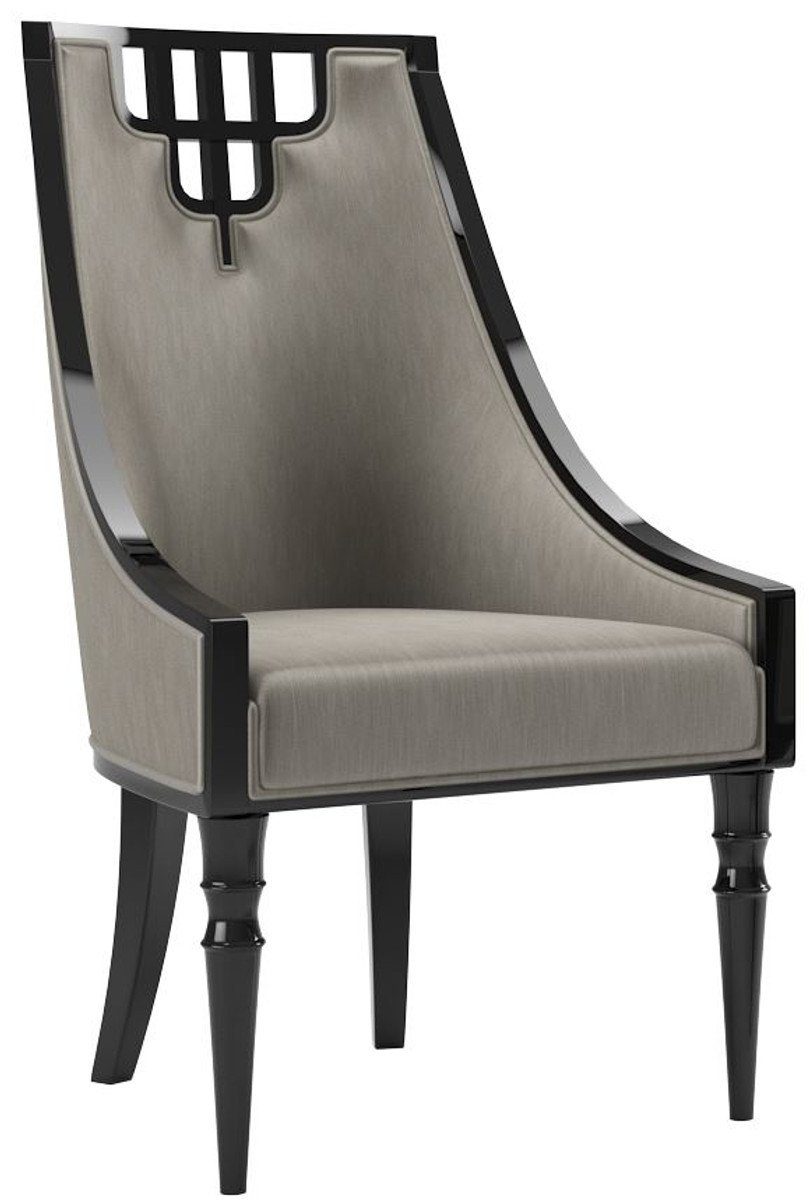x - Möbel Padrino Stuhl Art Luxus Esszimmer Küchen Schwarz Art x - 55 Stühle Grau 6er 55 Deco cm / Casa Set Set Deco Esszimmerstuhl 105 Esszimmer H. Edles