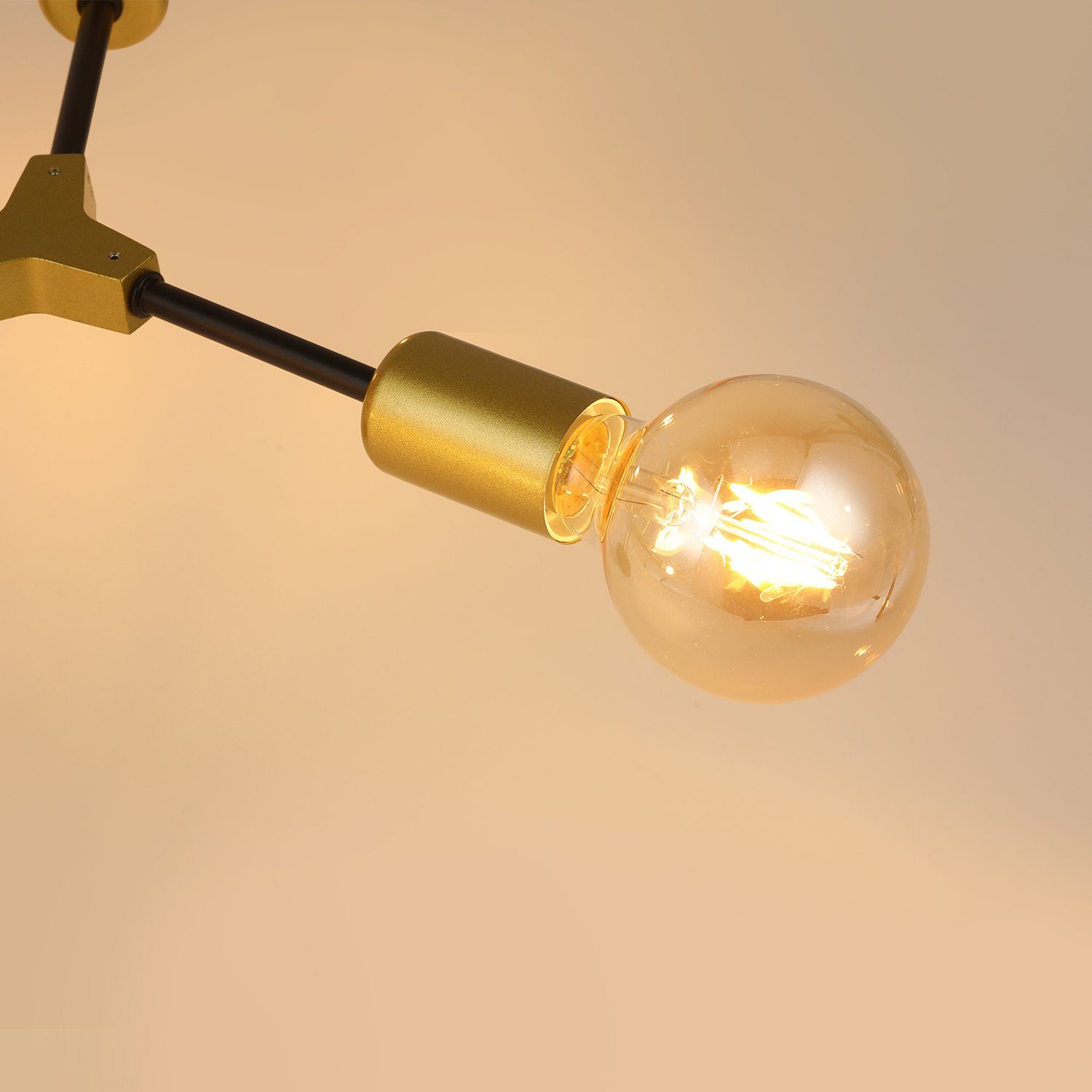 Deckenlampe 6-flammige Glühbirne 6x Metall E27 Moderne Sputnik-Kronleuchter E27 LETGOSPT Deckenleuchte mit