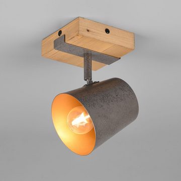 etc-shop Wandleuchte, Leuchtmittel nicht inklusive, Spotleuchte Wandleuchte Holz Wandlampe Wohnzimmerlampe Strahler mit