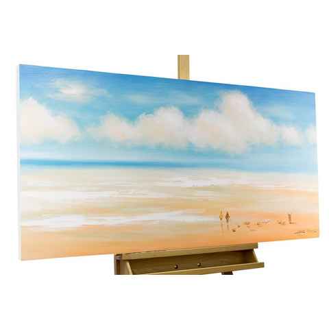 KUNSTLOFT Gemälde Melodie der Meere 120x60 cm, Leinwandbild 100% HANDGEMALT Wandbild Wohnzimmer