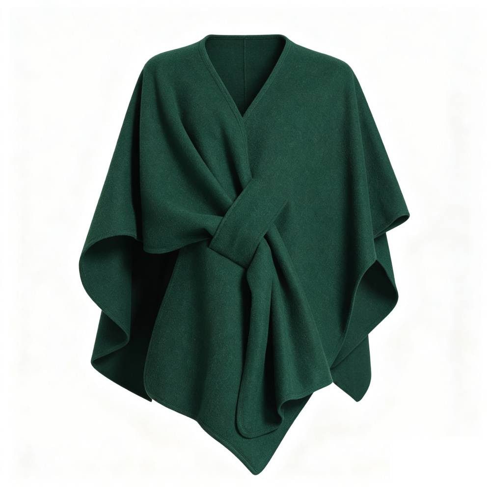 Blusmart Strickponcho Damen Strick Poncho Cape (V-Ausschnitt, Einheitsgröße, Warm Umhang Überwurf) Für Herbst Winter Frühling, Unifarben