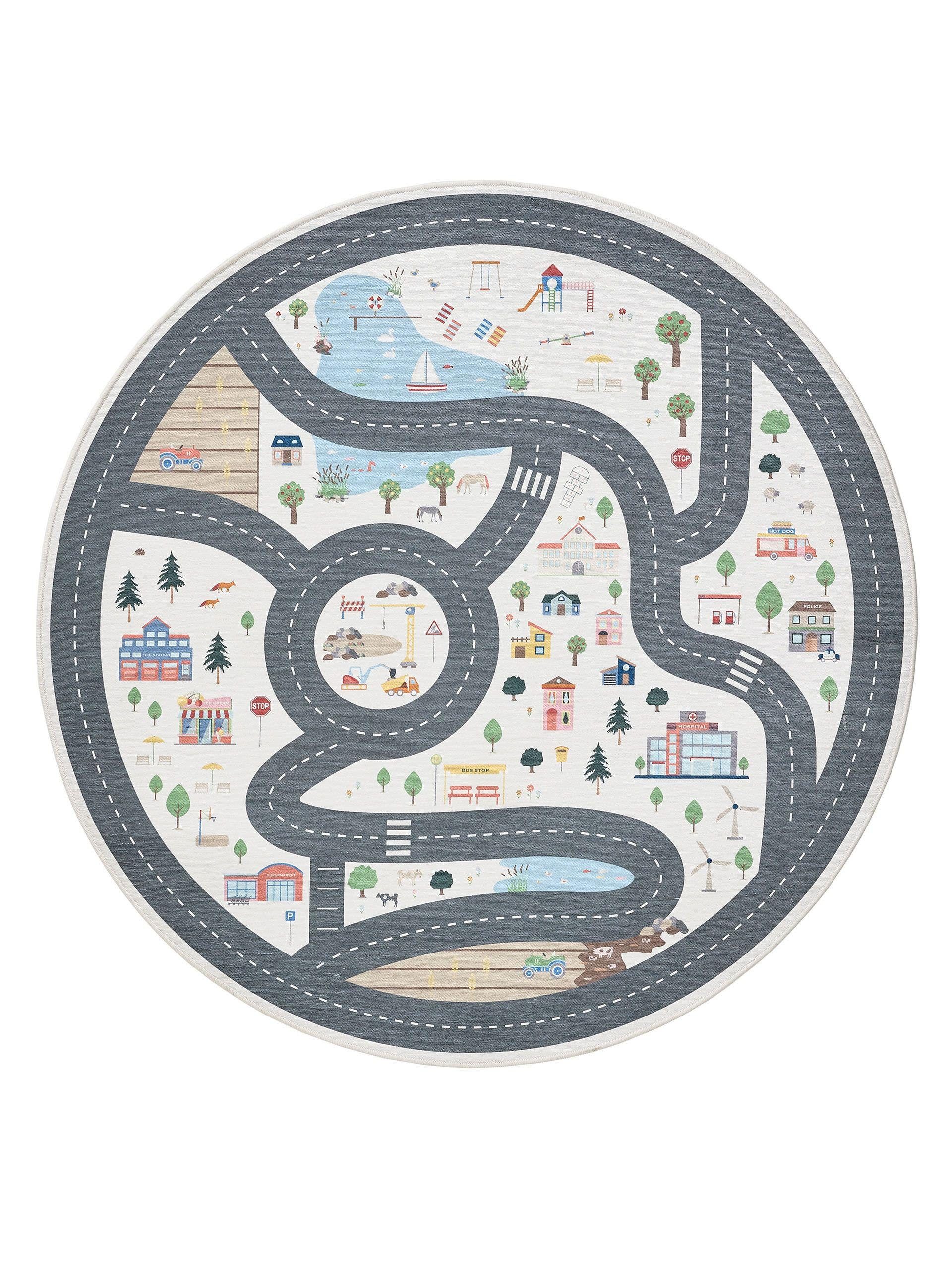 benuta Kinderteppich Linus, rund, Höhe: 5 mm, Kinderteppich, Teppich Kinder günstig online kaufen