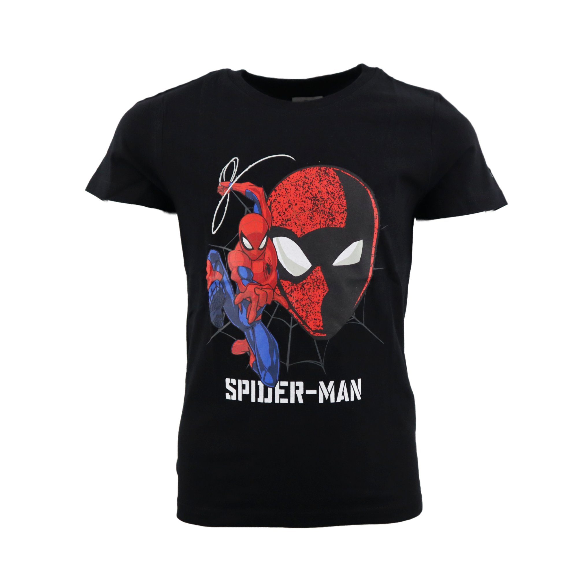 MARVEL Print-Shirt Marvel Spiderman Kurzarm Kinder Jungen T-Shirt Gr. 104 bis 134, 100% Baumwolle Schwarz