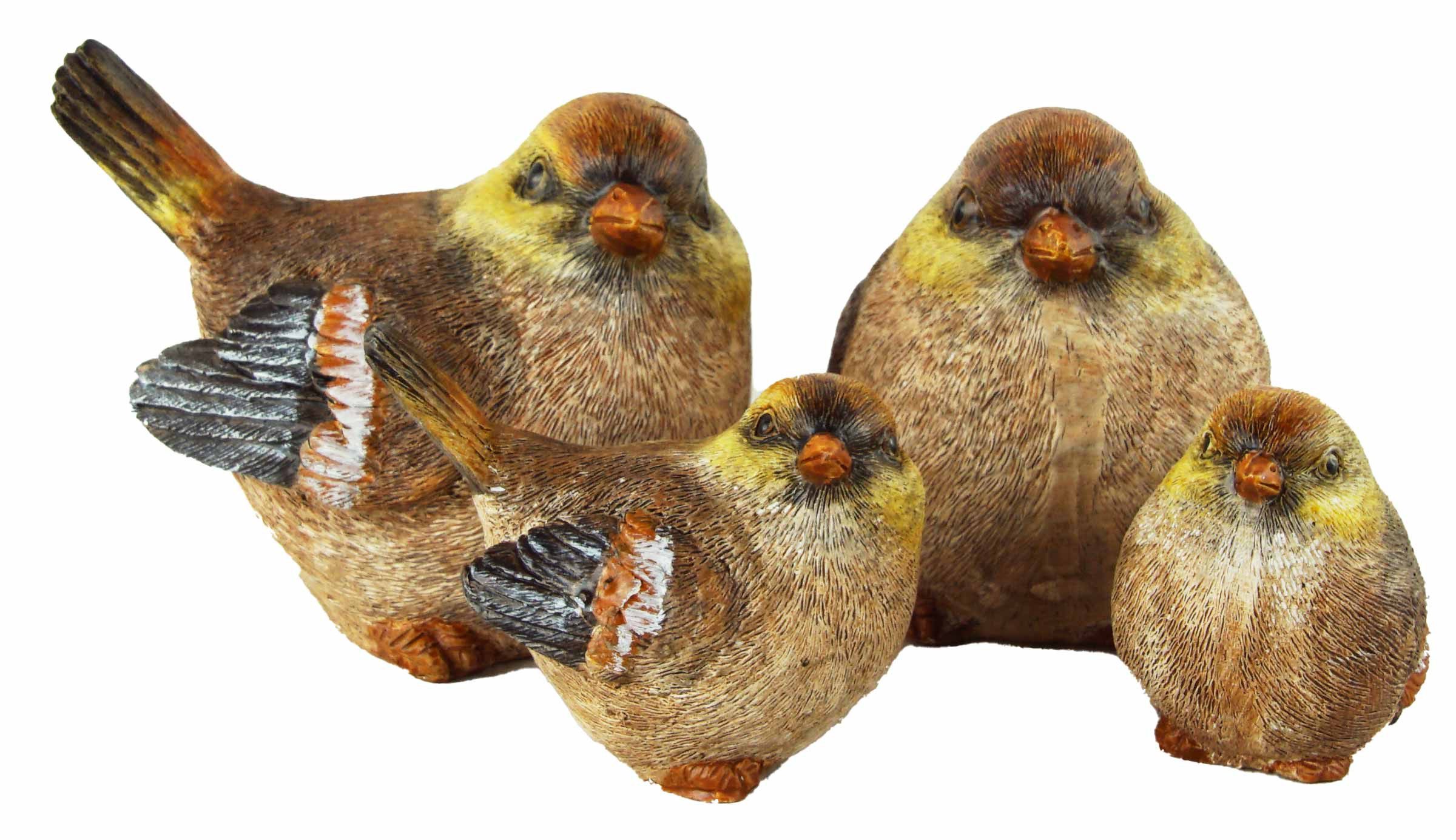 Posiwio Dekofigur Niedliche Spatzen - 4er Set,Deko,Garten,Wohnen,Vögel (4 St)