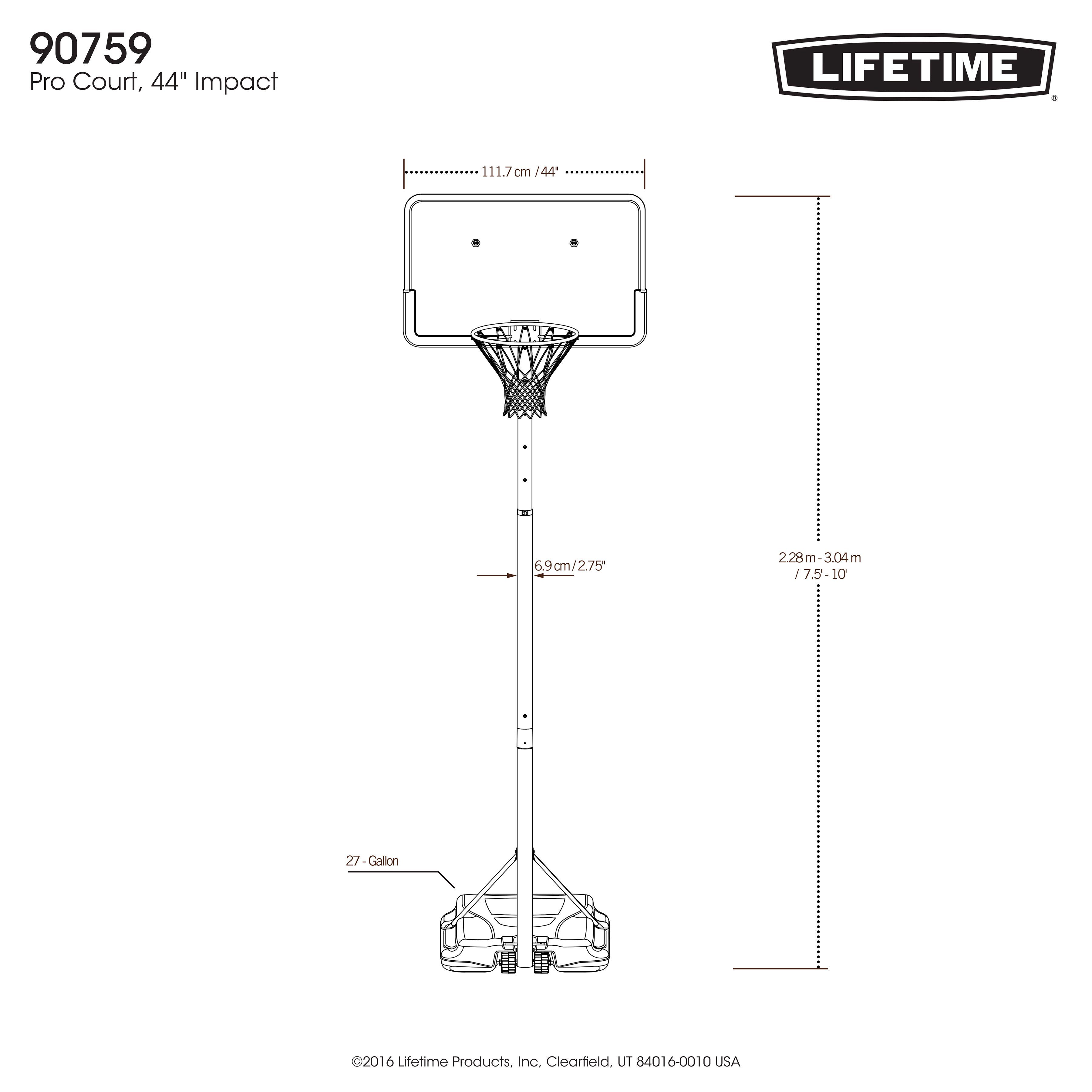 schwarz/blau Basketballkorb Texas, 50NRTH höhenverstellbar