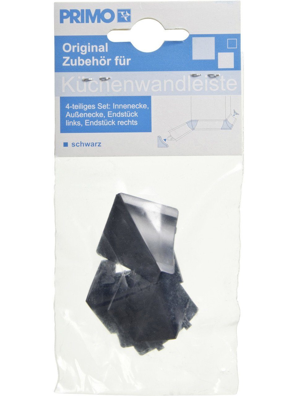 Primo Abschlussleiste Primo Zubehörset für Wandanschlußleiste schwarz, Kunststoff