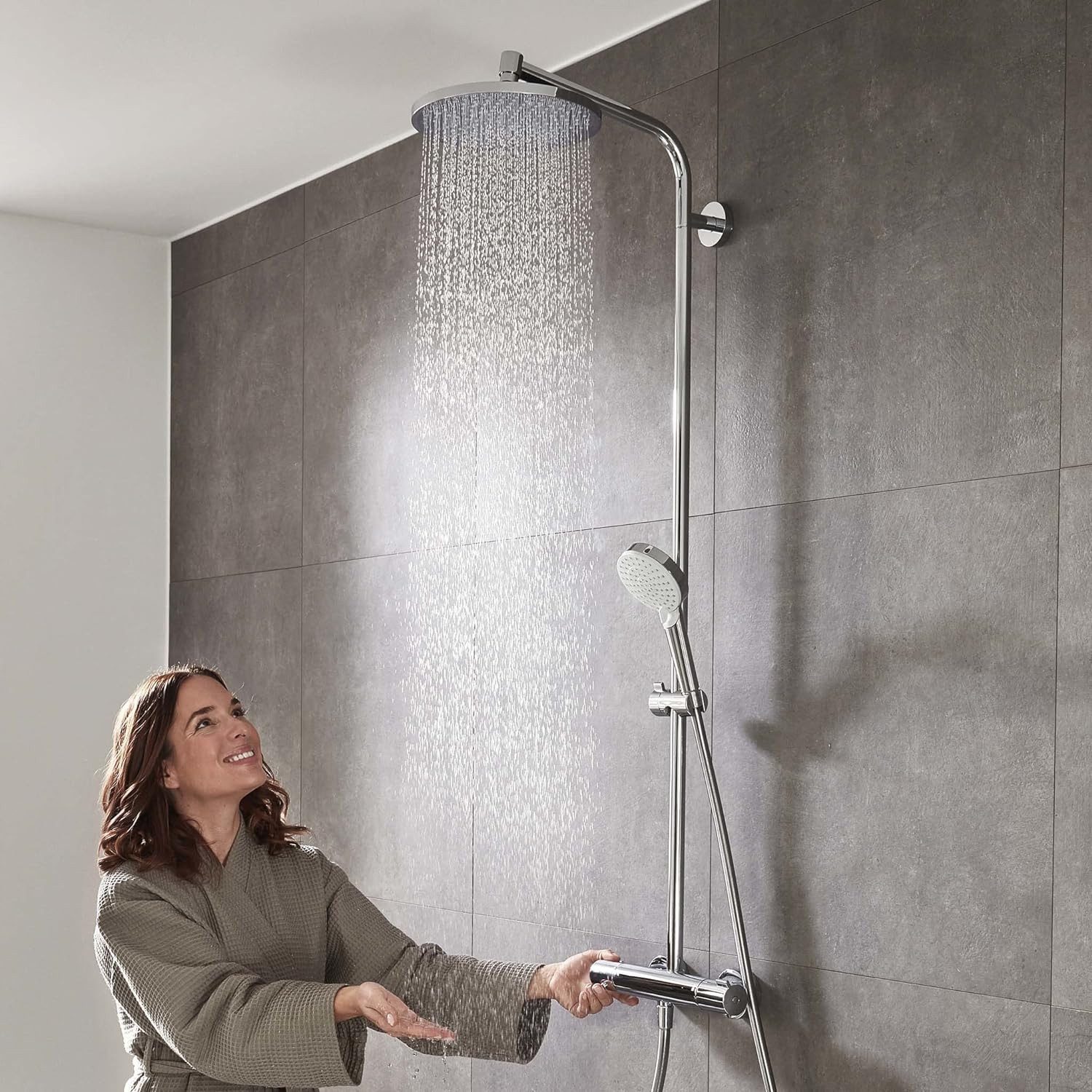 hansgrohe Duscharmatur Hansgrohe Crometta E Showerpipe 240 1jet mit Thermostat 27271000