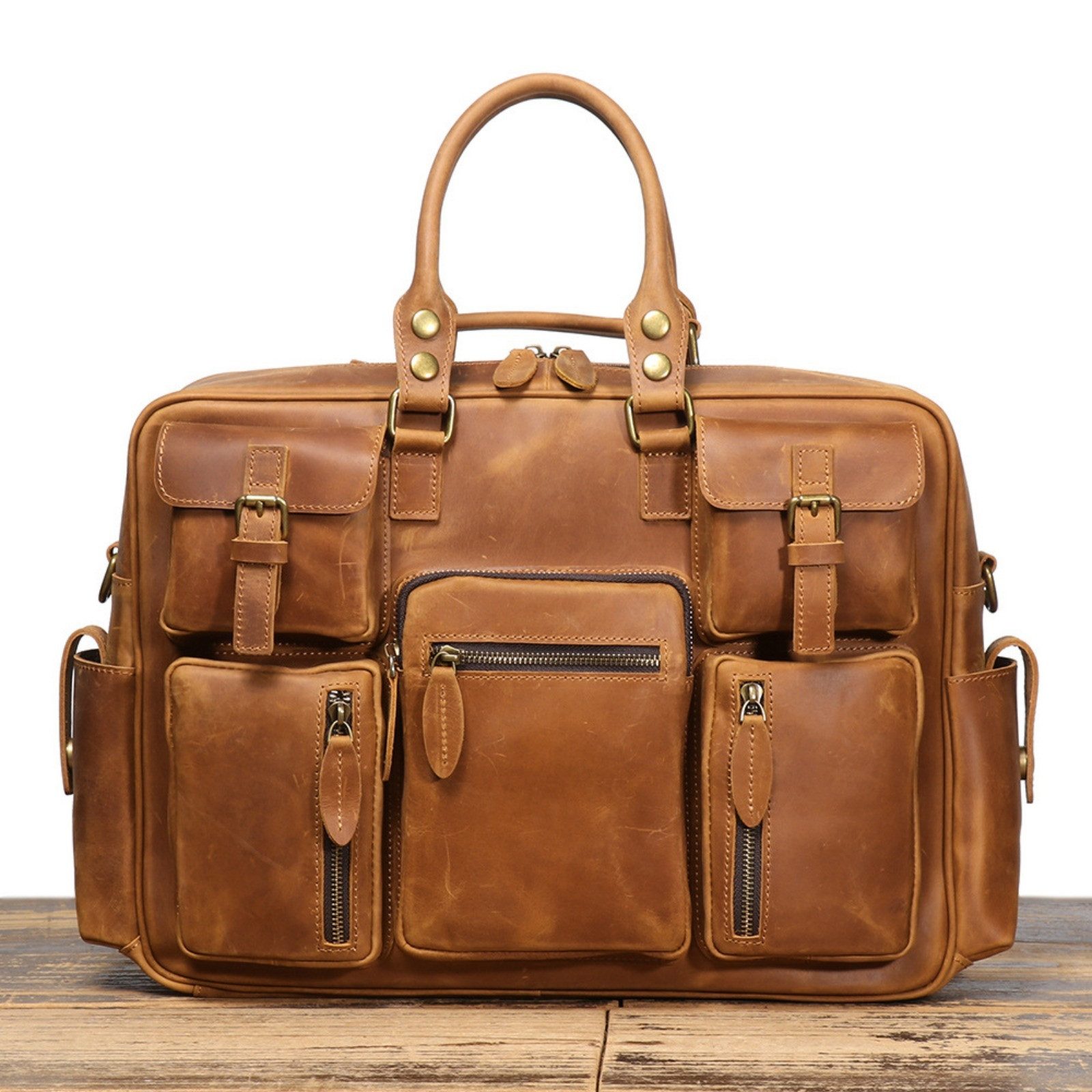Aktentasche Herren Leder Aktentasche Große Laptoptasche Zoll Schultertasche