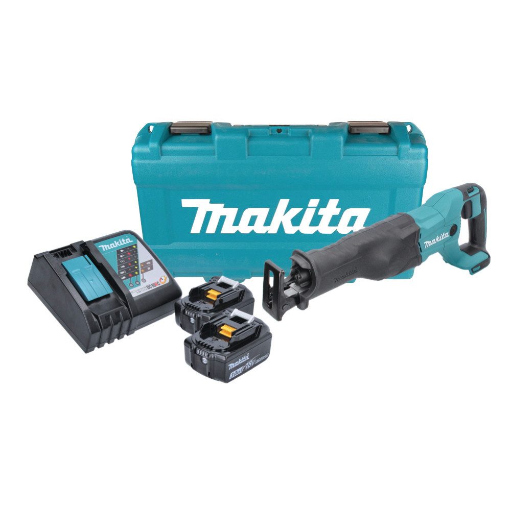 Thumbnail - Makita Reciprosäge DJR 186 RFK Akku Reciprosäge Säbelsäge 18 V + 2x Akku 3,0 Ah + Ladege