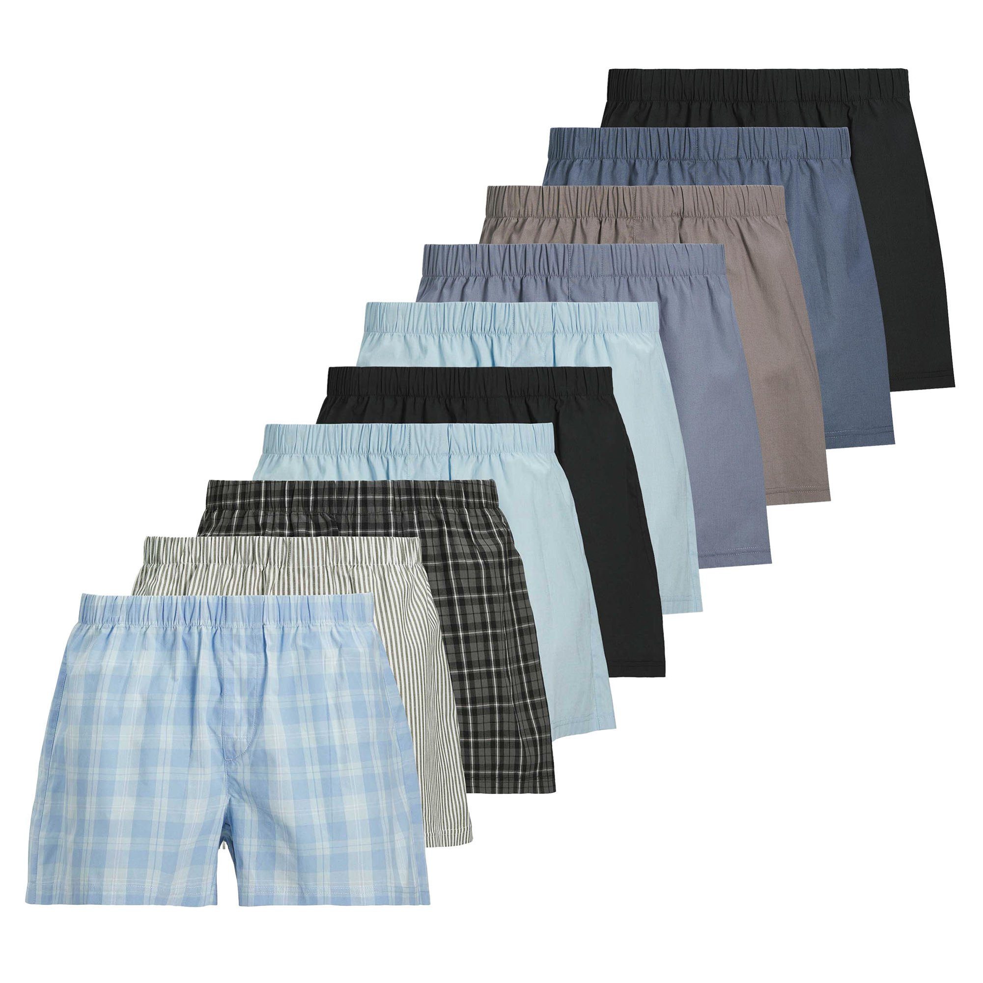 Boxershorts Herren Web-Boxershorts 10er Pack Baumwolle