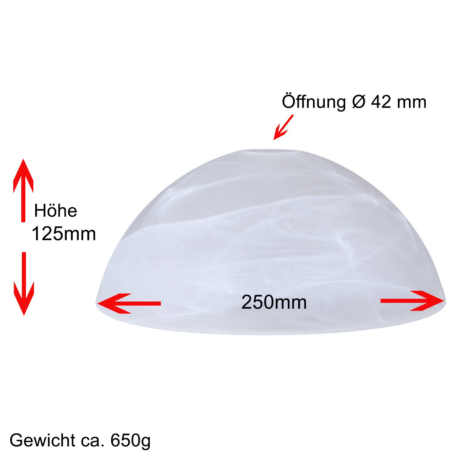 Home4Living Lampenschirm Lampenglas weiß rund Ø 250mm E27 Alabasterglas Ersatzglas, Dekorativ