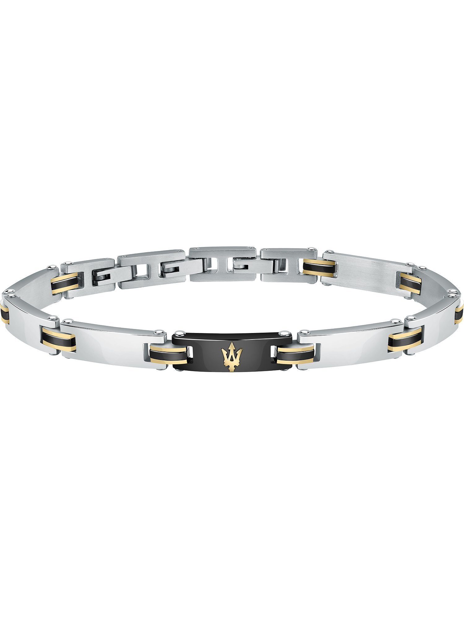 MASERATI Edelstahlarmband Maserati Herren-Armband Edelstahl, Keramik
