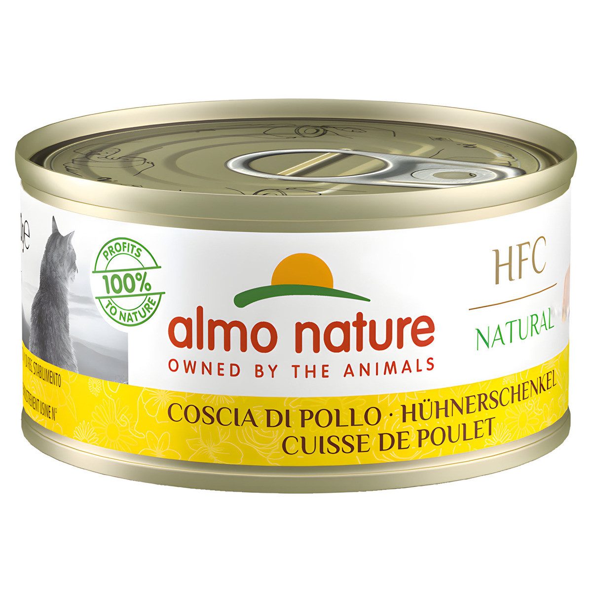 Almo Nature HFC Natural Hühnerschenkel 70 g - 24 Stück, Nassfutter für: Katze