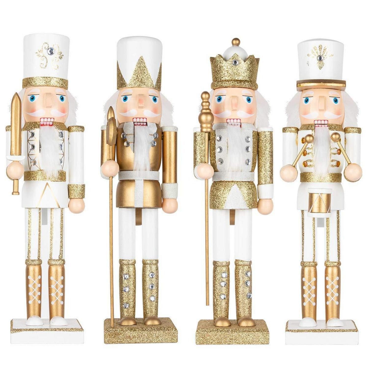 LuxusKollektion Nussknacker Nussknacker Figur 38cm Gold Weiss