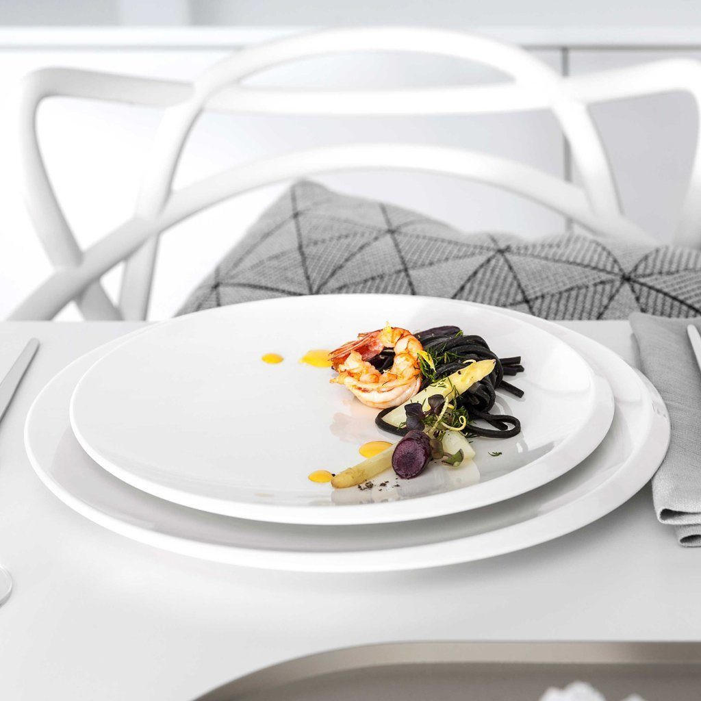 Villeroy & Boch Geschirr-Set NewMoon Dinner-Set, 9-teilig, für 2 Personen (9-tlg), 2 Personen, Porzellan, Premium Porcelain, mikrow.- & spülm.sicher, Made in Germany