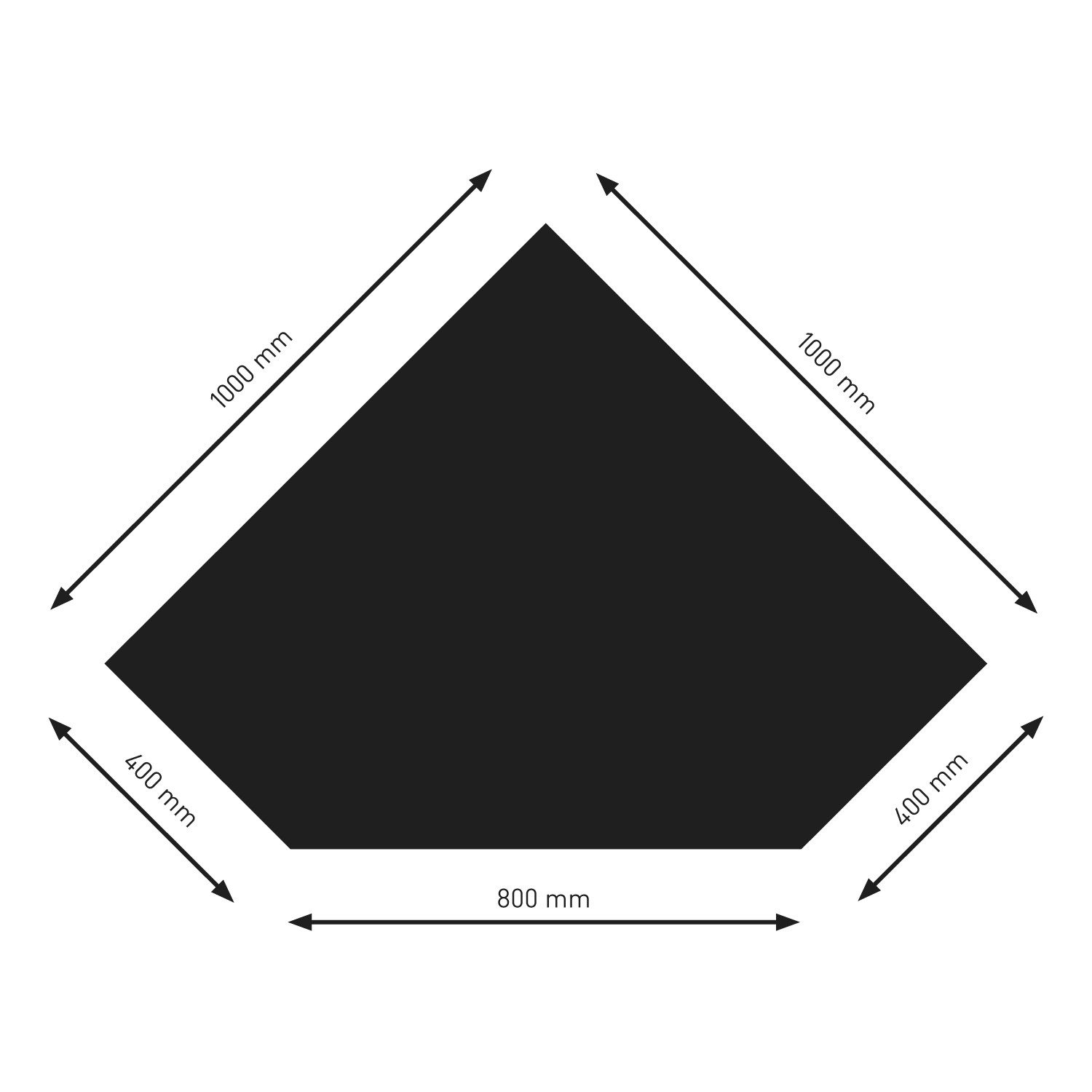 Raik Bodenschutzplatte Raik Bodenplatte B5 Diamant schwarz pulverbeschichtet 1000 x 1000 mm