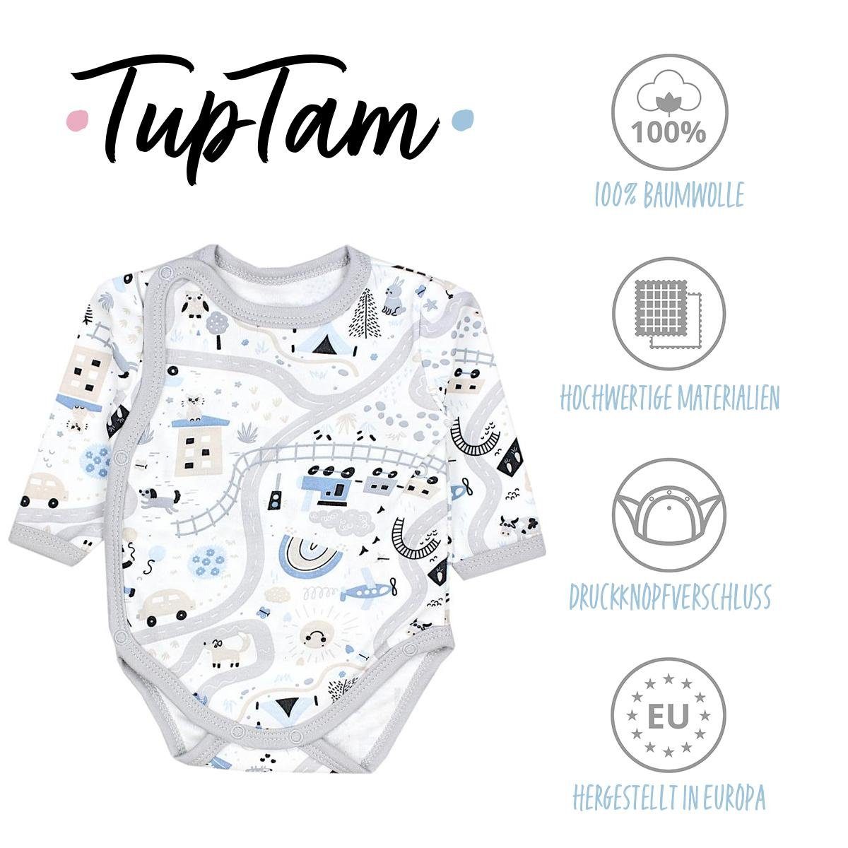 Unisex Wickelbody Baby 5er / Pack Wickelbody TupTam Langarm Junge Uni TupTam Print 8