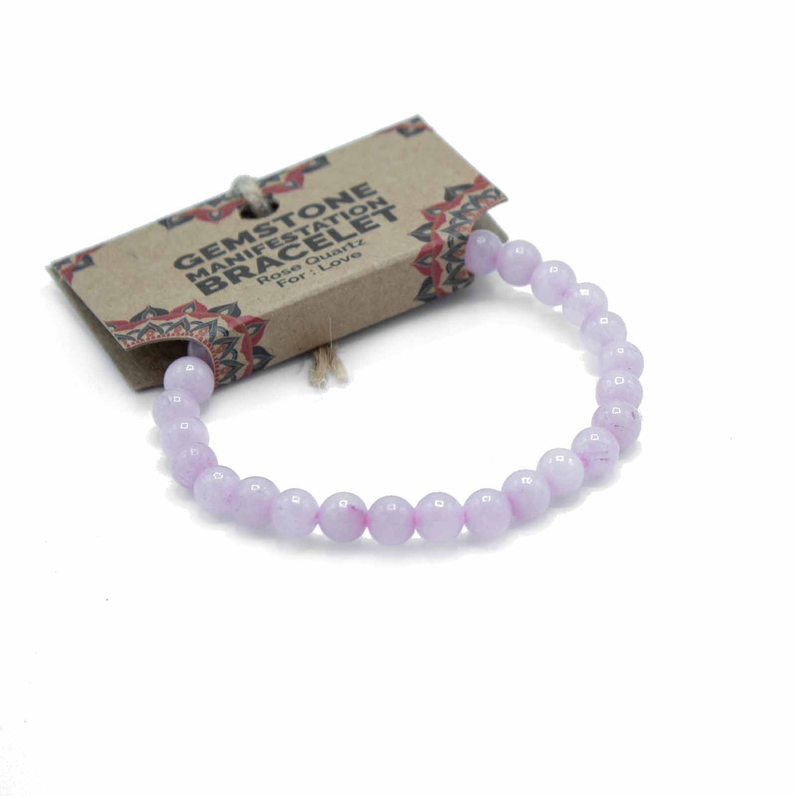 Bali-Homedecor Armband Edelstein-Manifestationen-Armband - Rosenquarz – günstig online kaufen
