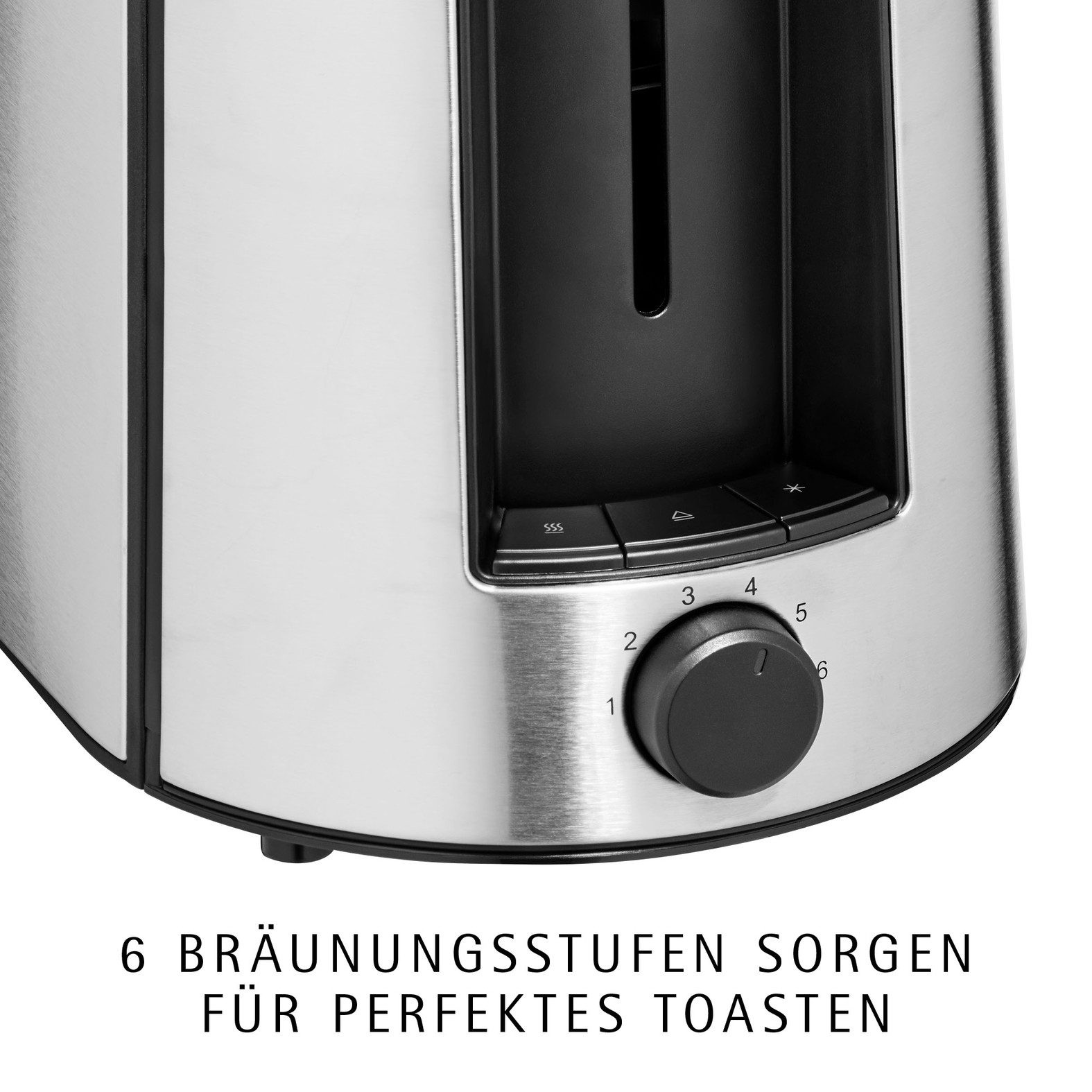 WMF Toaster Bueno Pro, 2-Scheiben-Toaster mit integriertem Brötchenaufsatz, 2 kurze Schlitze, für 2 Scheiben, 870 W, 6 Bräunungsstufen, Brotzentrierung, Krümelschublade, Cromargan Gehäuse