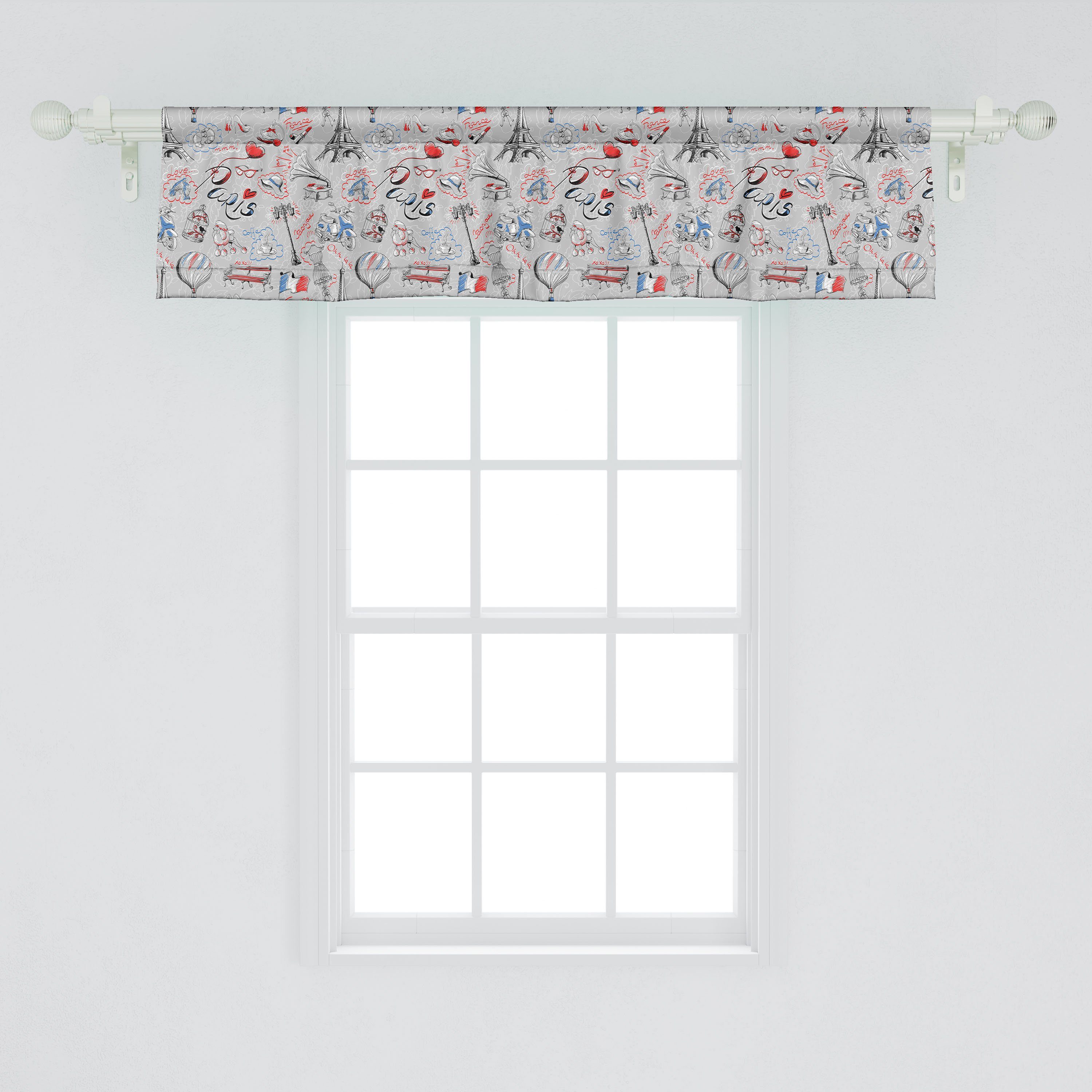 Scheibengardine Vorhang Volant für Liebe Schlafzimmer Dekor Frankreich Microfaser, Stadt der Abakuhaus, Stangentasche, Küche Paris mit