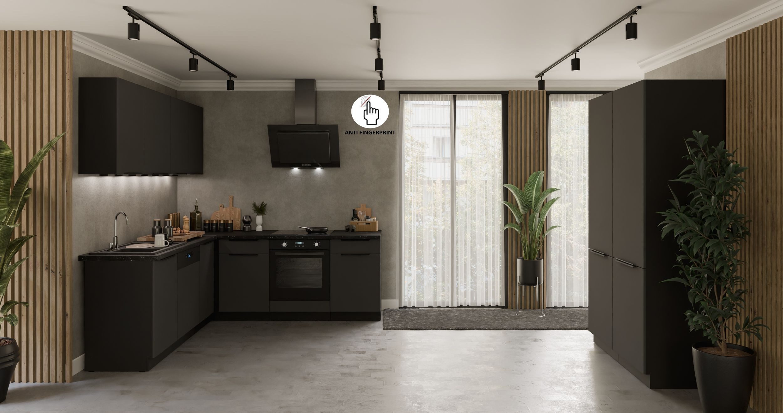 Küchen-Preisbombe Winkelküche ARIA K-BL ECKE 1 Anti Fingerprint Küche Küche günstig online kaufen