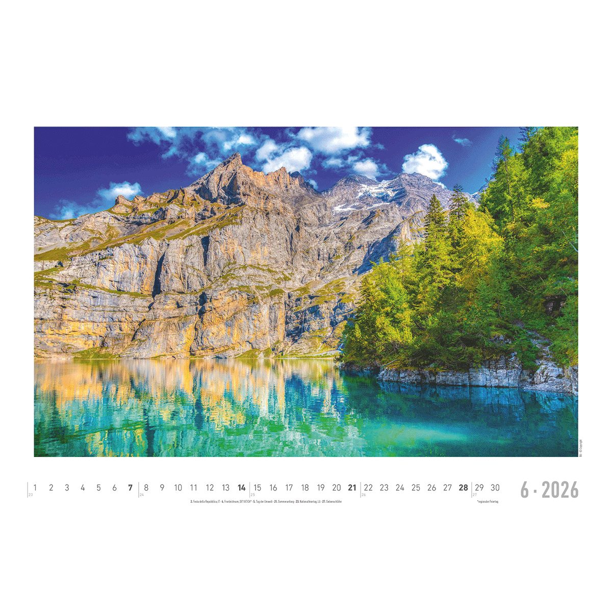 Alpha Edition Wandkalender Faszinierende Alpen 2026 - Bildkalender 49,5x33 cm