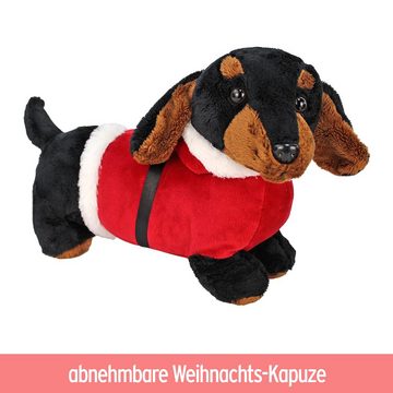 Tierkuscheltier Dackel Kuscheltier "Thilo" mit Weihnachtskostüm - ca. 30 cm
