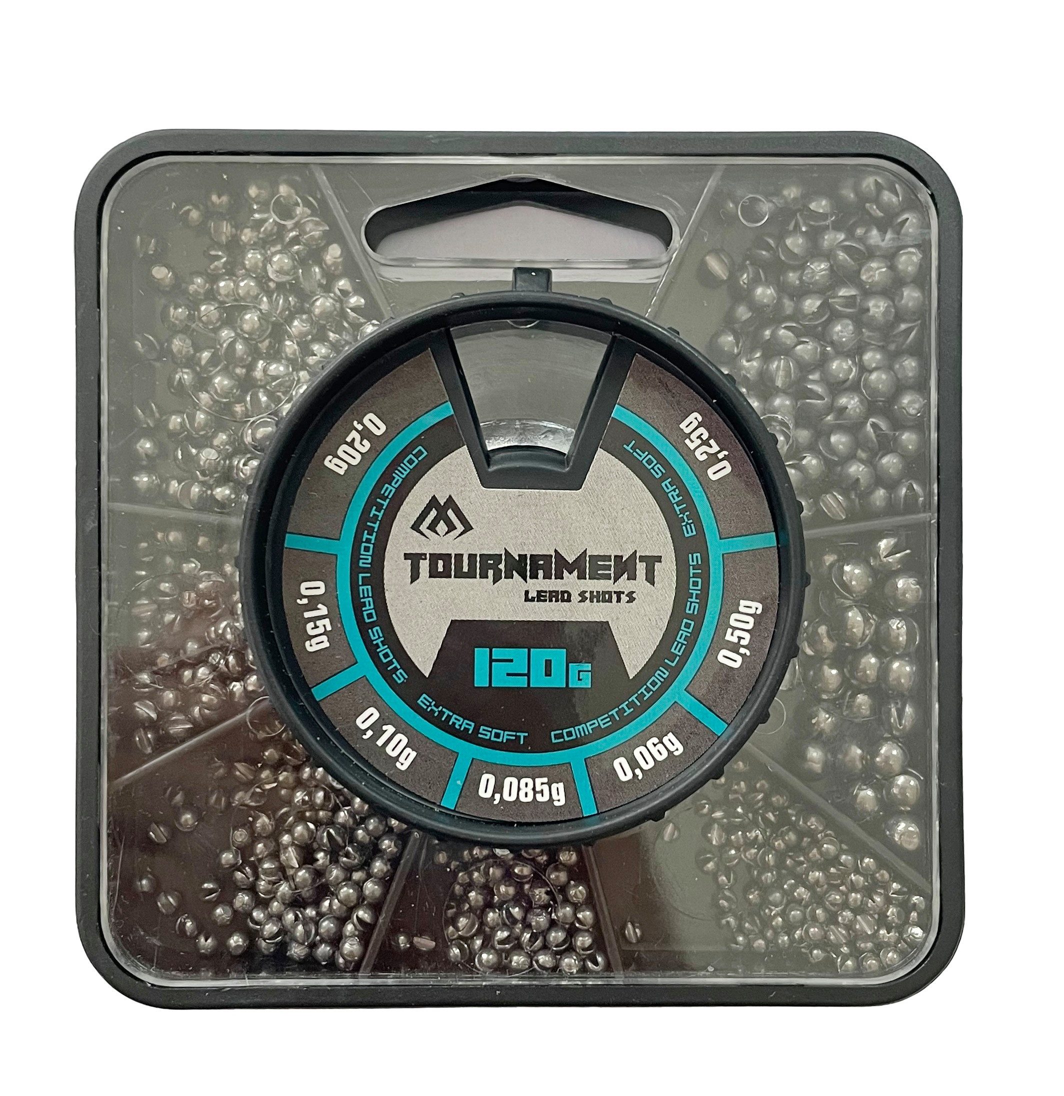 MIKADO Total Fishing Bleischrot Schrot - TOURNAMENT - 120g SET - Gewichte Stippen Posen Angeln