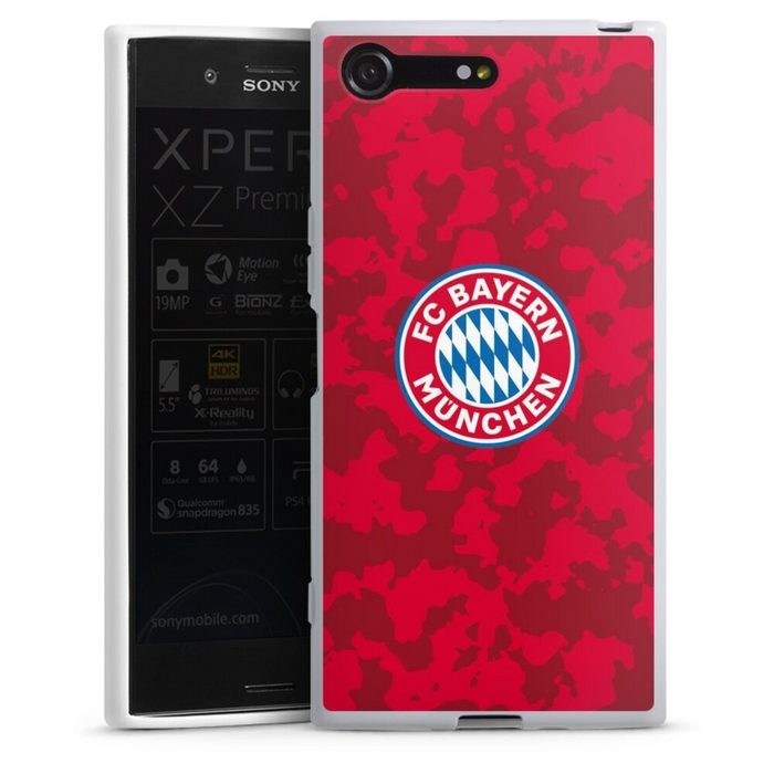 DeinDesign Handyhülle FC Bayern München Camouflage FCB Camouflage Muster FCB Sony Xperia XZ Premium Silikon Hülle Bumper Case Handy Schutzhülle