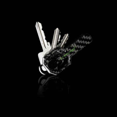 CRBNCNCPT Schlüsseltasche CRBNCNCPT® Carbon Key Organizer im Verbund mit hochwertigen schwarzen Edelstahl Elementen, Schlüsselhalter Schlüsseletui Keysmart, minimalistisch