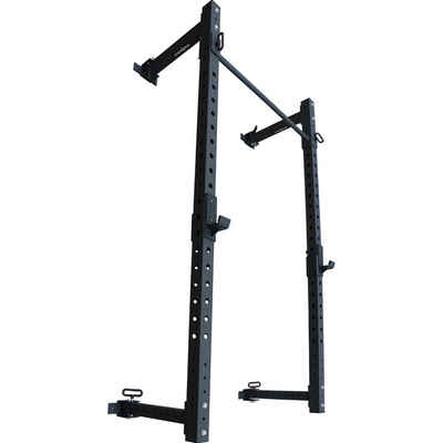 Sporttrend 24 Kraftstation Half Rack zur Wandbefestigung, Pull Up Rig, flexibler Kniebeugenständer Squat Rack Ständer Hantelablage Hantelständer inkl. Klimmzugstange bis 350KG