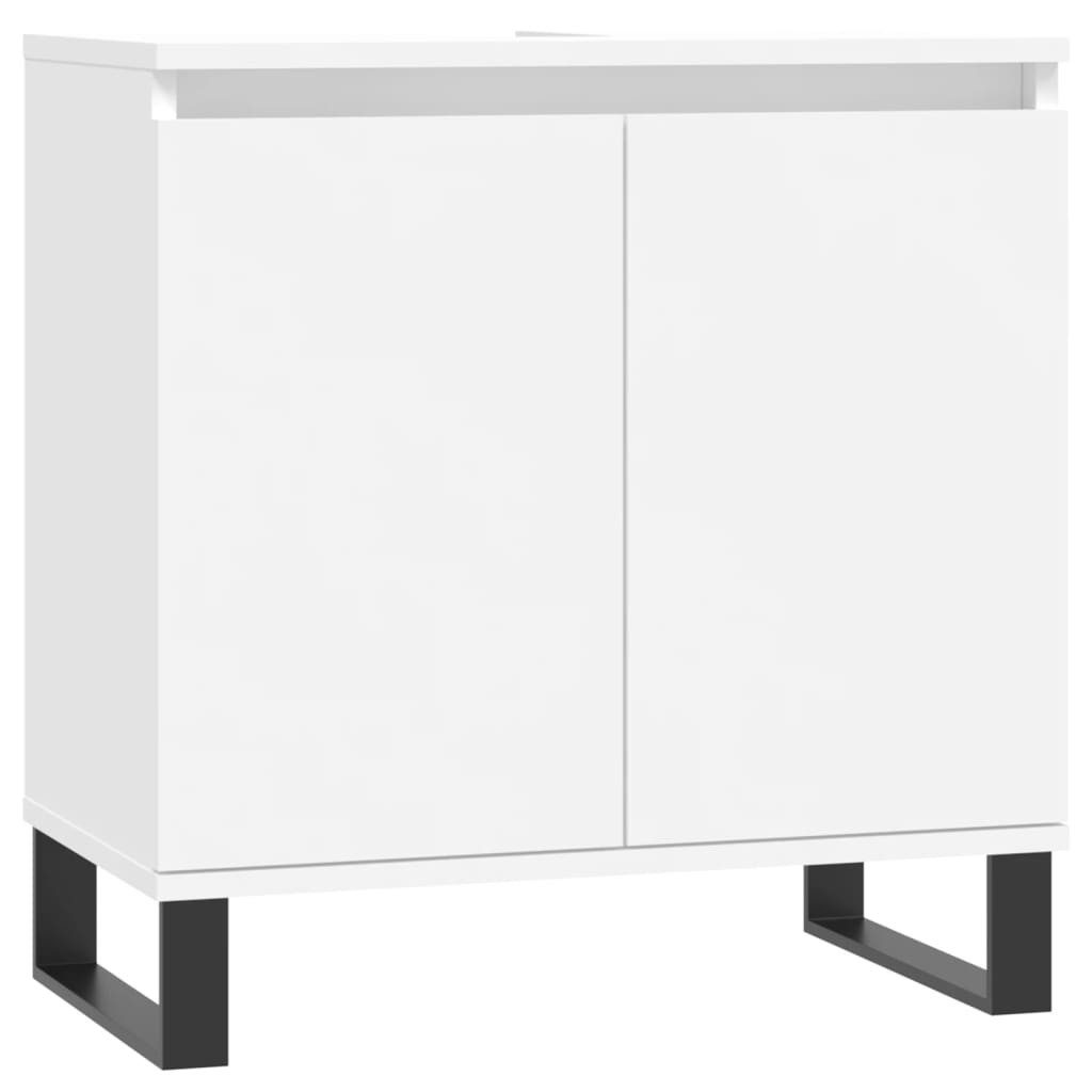 vidaXL Waschbeckenunterschrank Badezimmerschrank Weiß 58x33x60 cm Holzwerkstoff