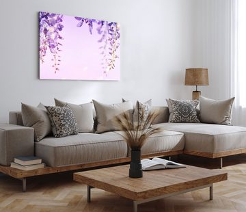Sinus Art Leinwandbild 120x80cm Wandbild auf Leinwand Violette Blumen Blüten Fotokunst Natur, (1 St)
