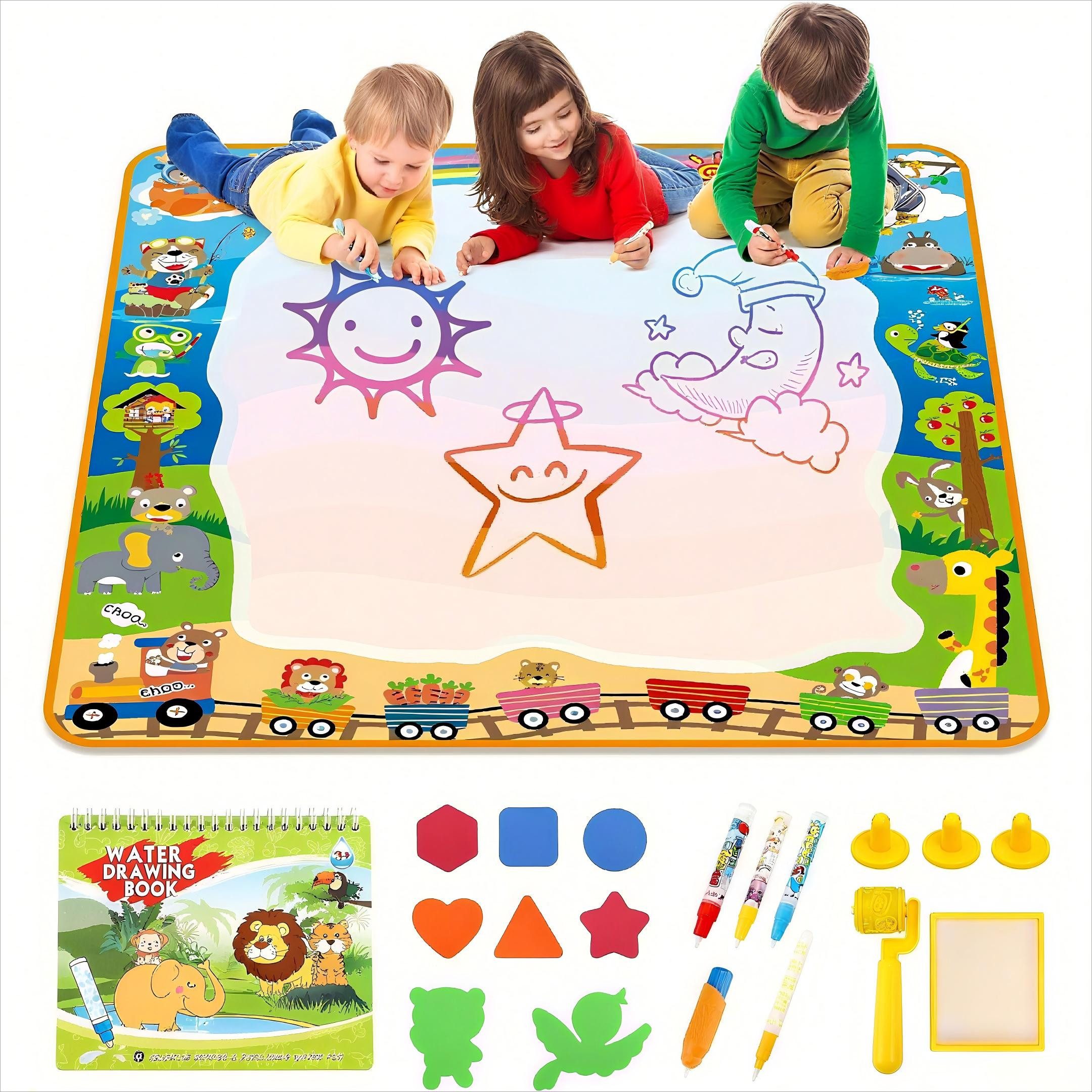 POPOLIC Kreativset Lernspielzeug 100×100cm Wasser Doodle Matte, (4 Wasserst günstig online kaufen