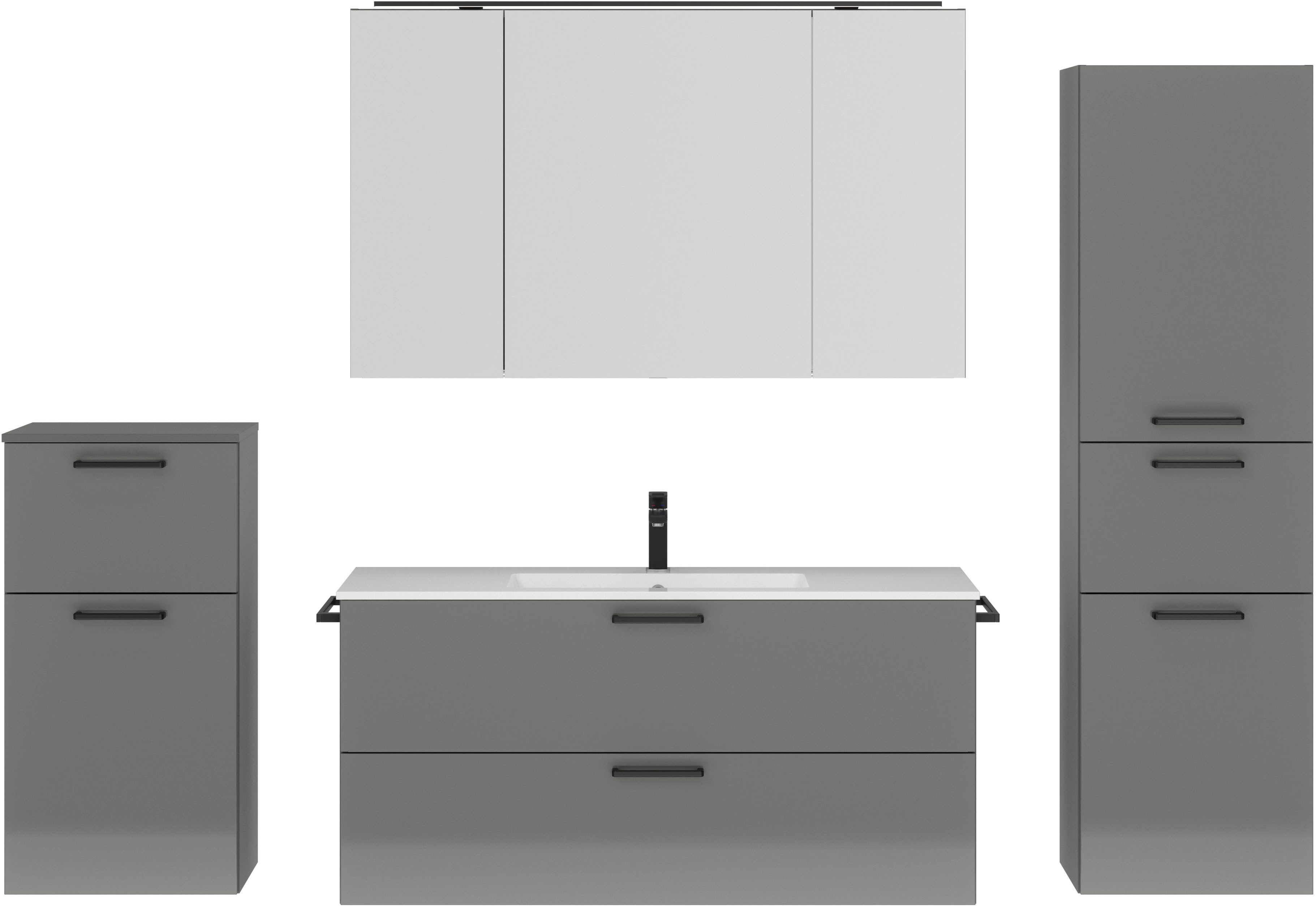nobilia® Badmöbel-Set Tolvina, (4-St., vormontiert, mit günstig online kaufen