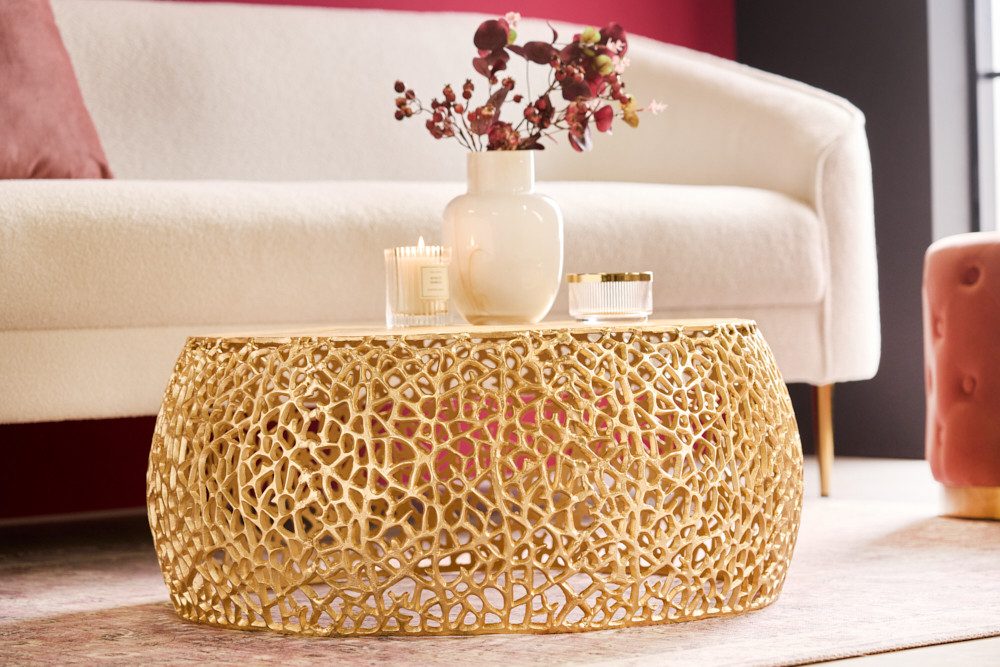riess-ambiente Couchtisch ABSTRACT LEAF Ø75cm gold günstig online kaufen