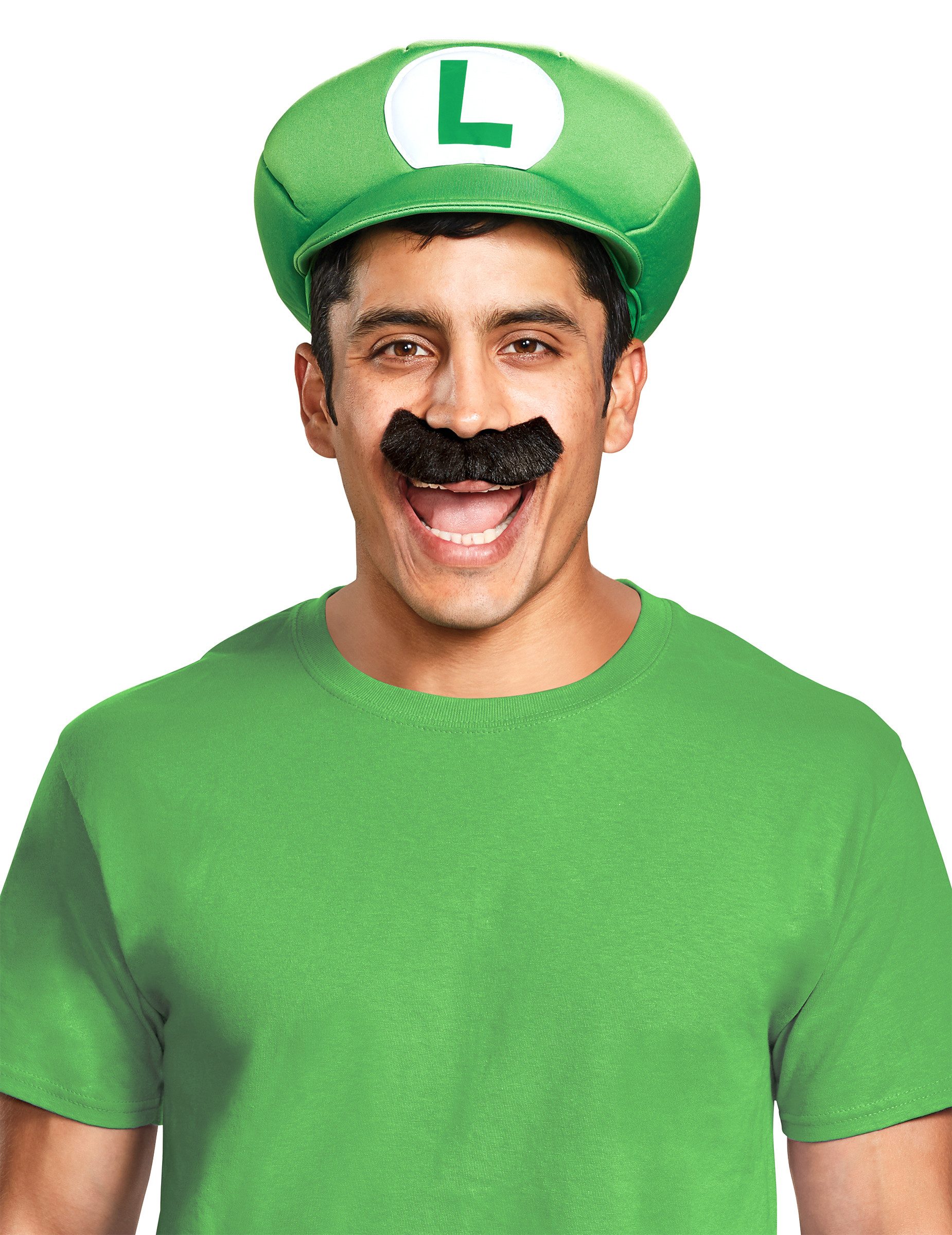 Disguise Kostüm Luigi Kappe und Schnurrbart Super Mario Accessoire-Set für Erwachsene