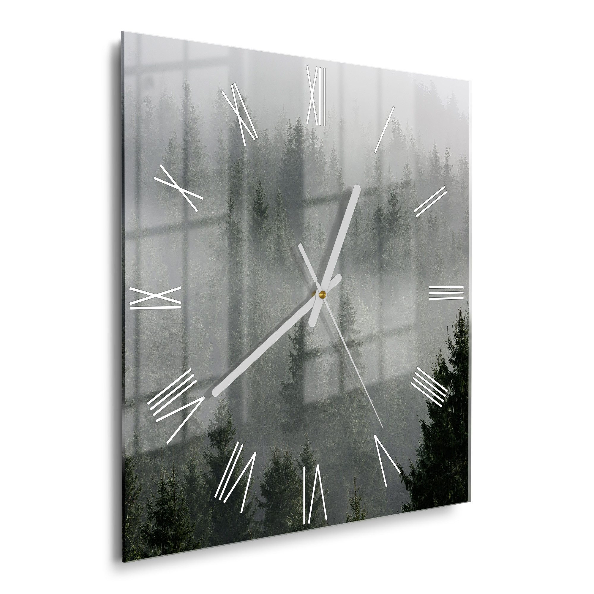 DEQORI Wanduhr 'Nebelwaldmystik' (Glas Glasuhr modern günstig online kaufen