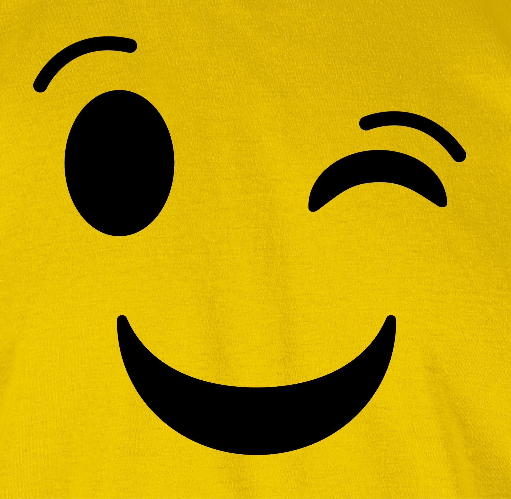 Zwinker Outfit Karneval Emoticon T-Shirt 1 Shirtracer Karneval Gelb
