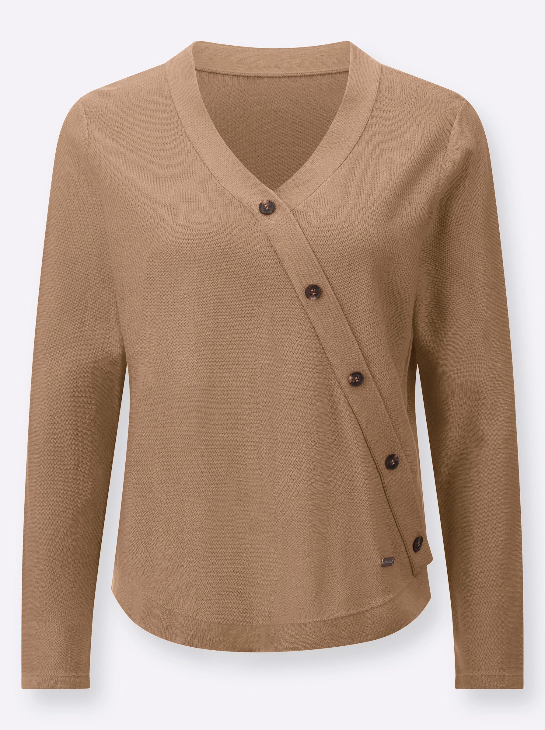 Strickpullover V-Pullover Langarm Jersey, Links-Strick
