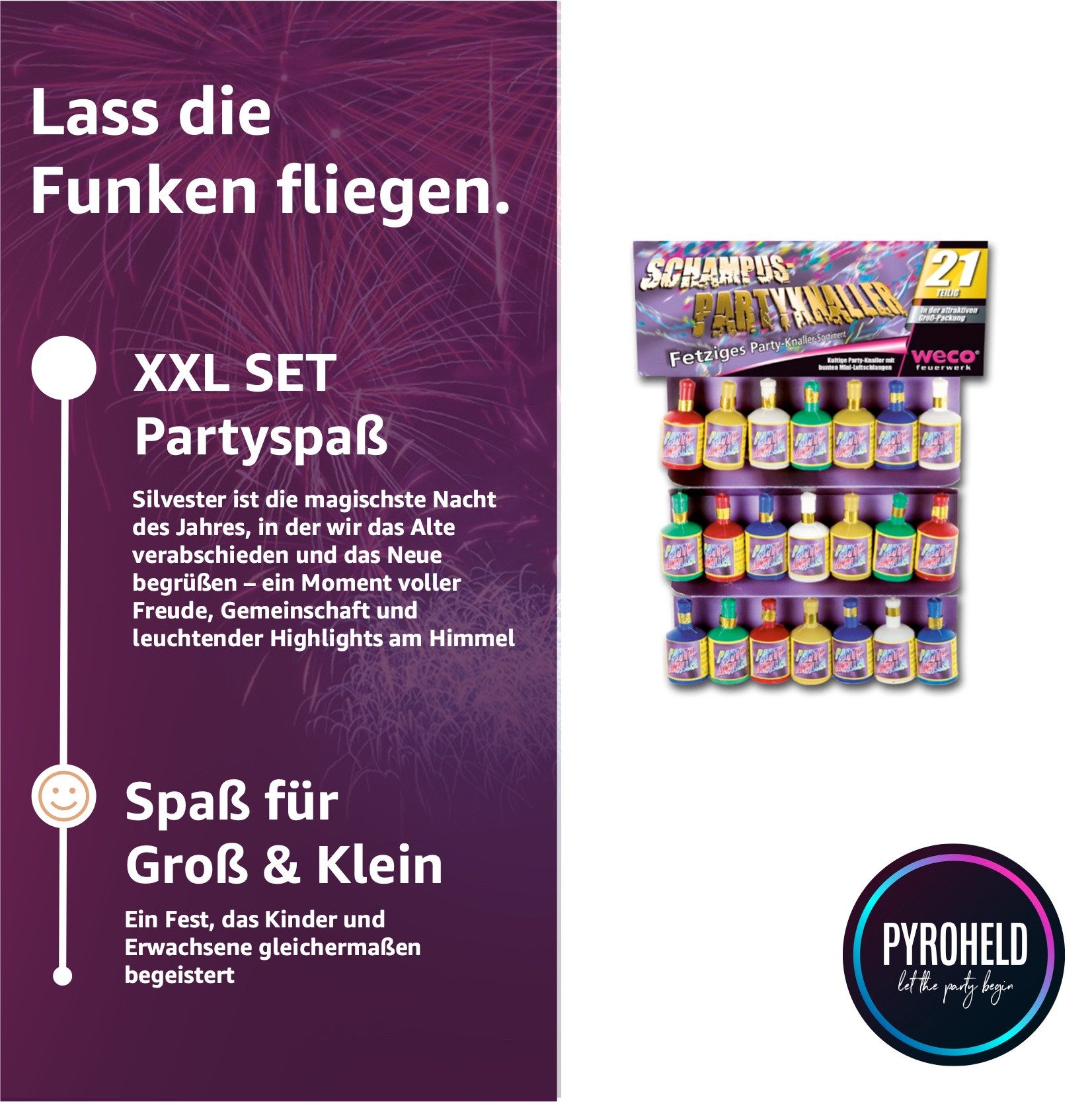 PYROHELD Geburtstagskerze 20x Party Schampus Popper günstig online kaufen