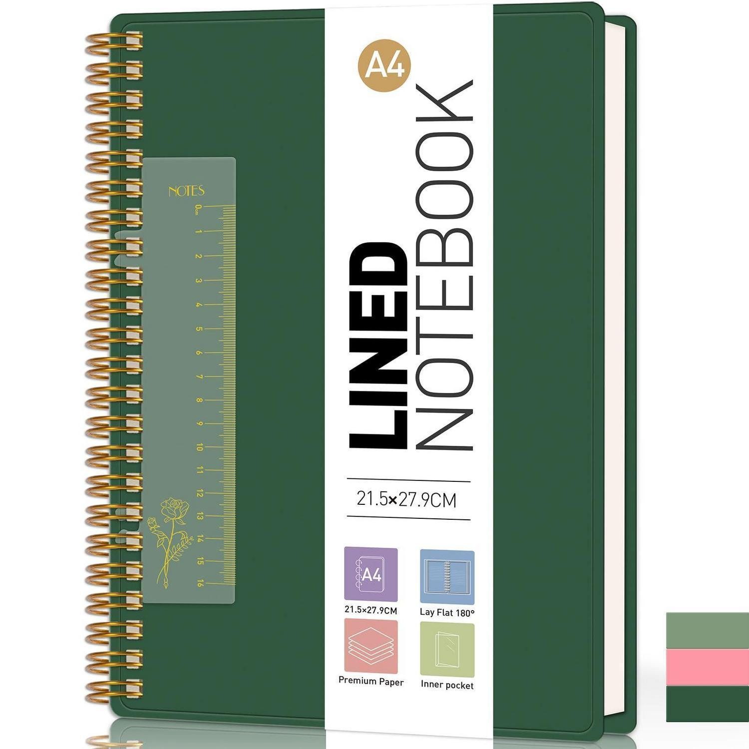 LuxusKollektion Notizbuch Notizbuch A4 Liniert Dunkelgrün