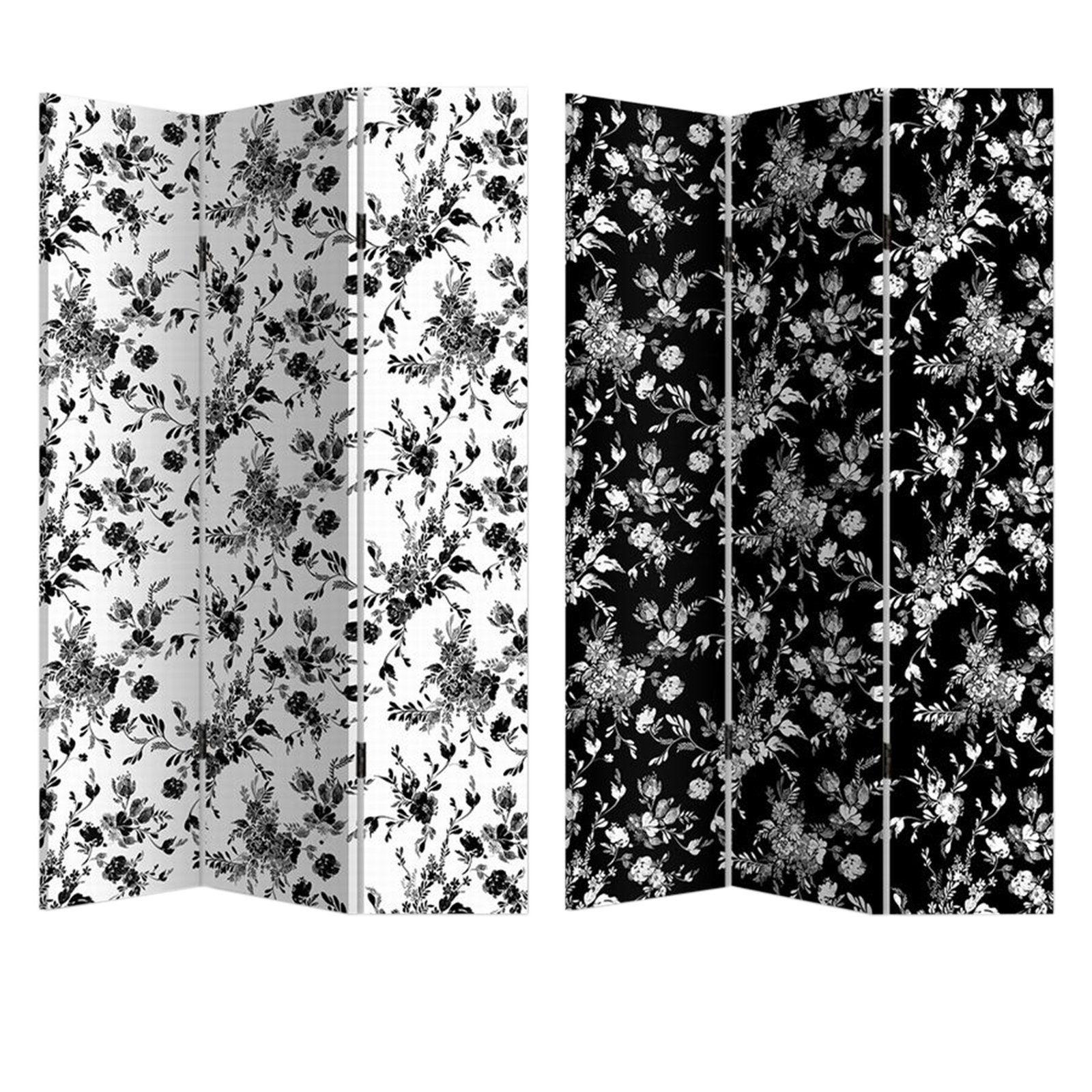 HTI-Living Paravent Paravent Blumen Black and günstig online kaufen