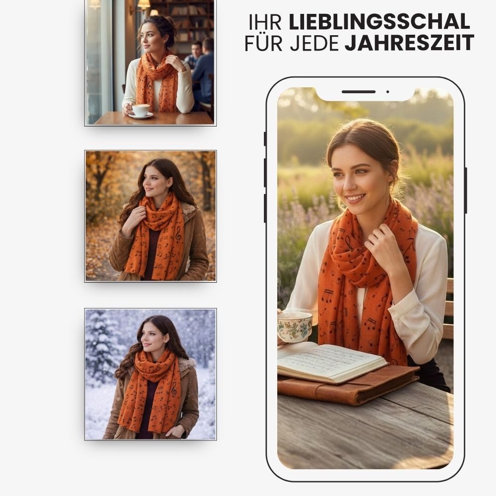 mugesh Schal Schal Notenmotive, (1-St), für Musikerinnen und Musiker