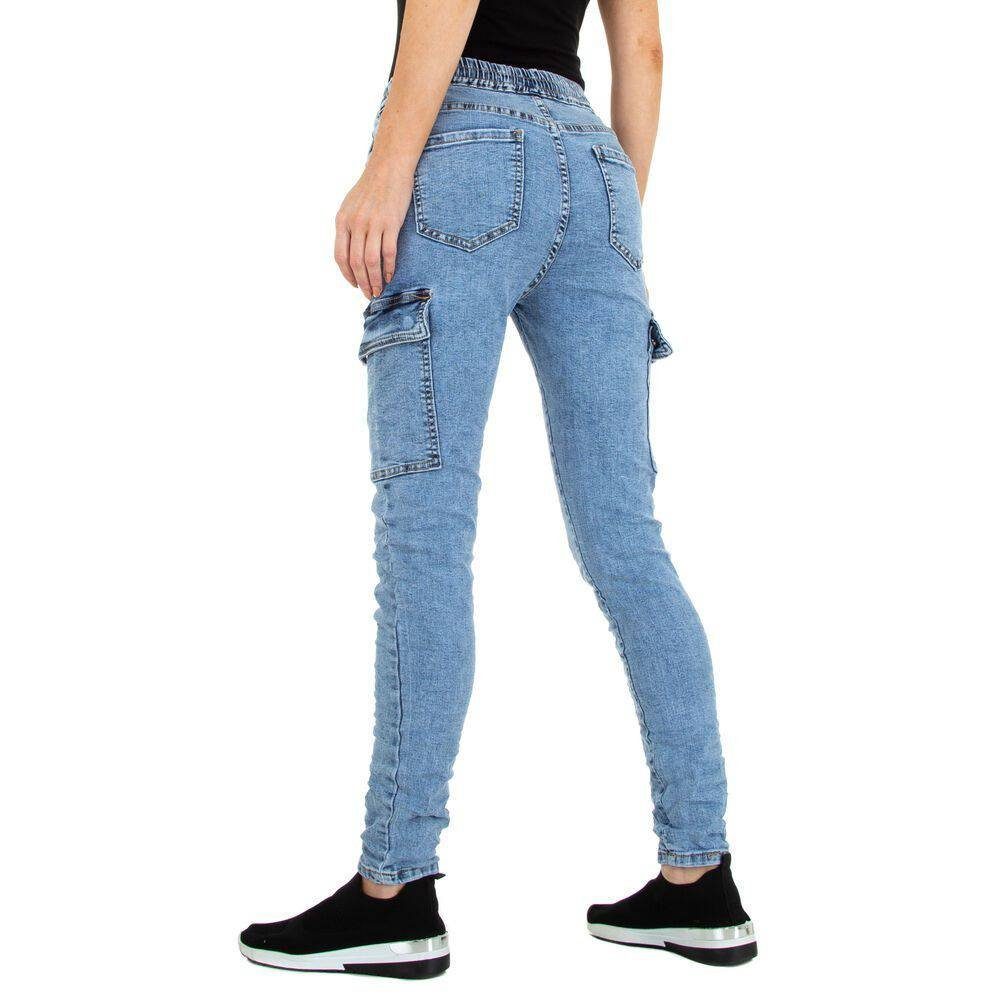 Stretch Blau Damen Fit Ital-Design Freizeit Relaxed Relax-fit-Jeans Jeans in
